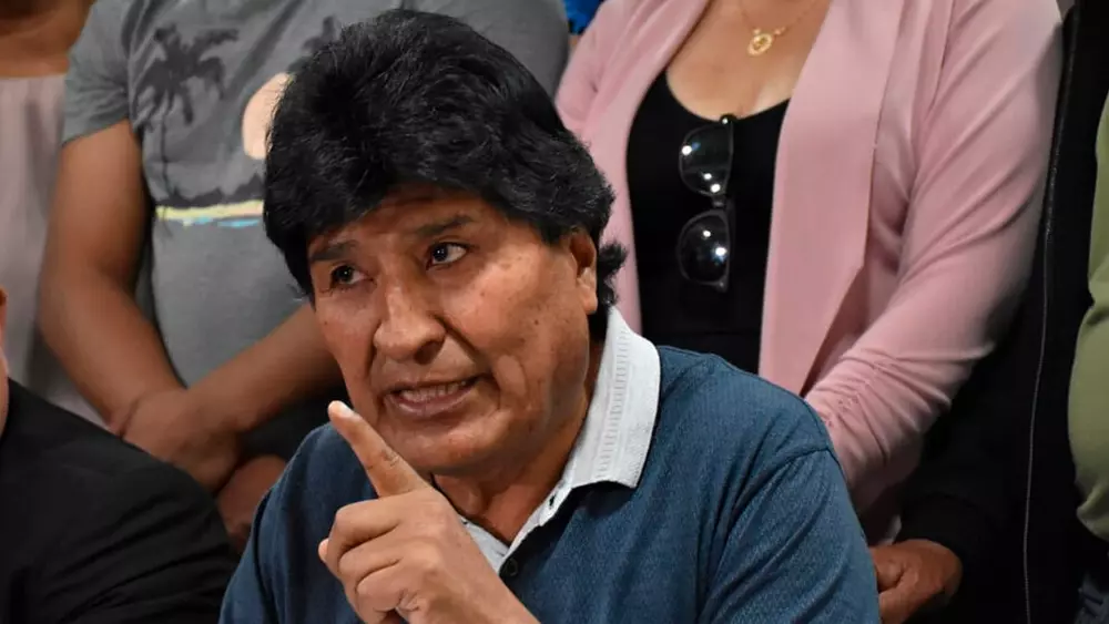 El expresidente Evo Morales en conferencia de prensa./ NOÉ PORTUGAL